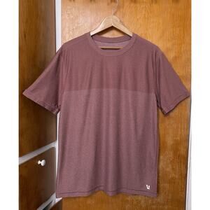 Vuori Mens Grandview Tech Tee Short Sleeve Performance Shirt Heather Red Sz L